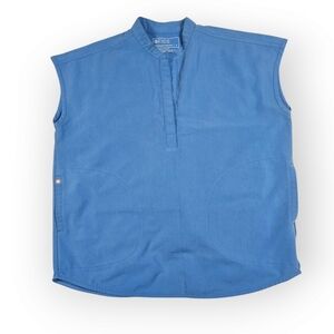 Figs Blue Sleeveless Medical Scrub‎ Top Men's Size Small